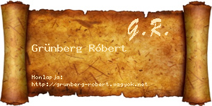 Grünberg Róbert névjegykártya